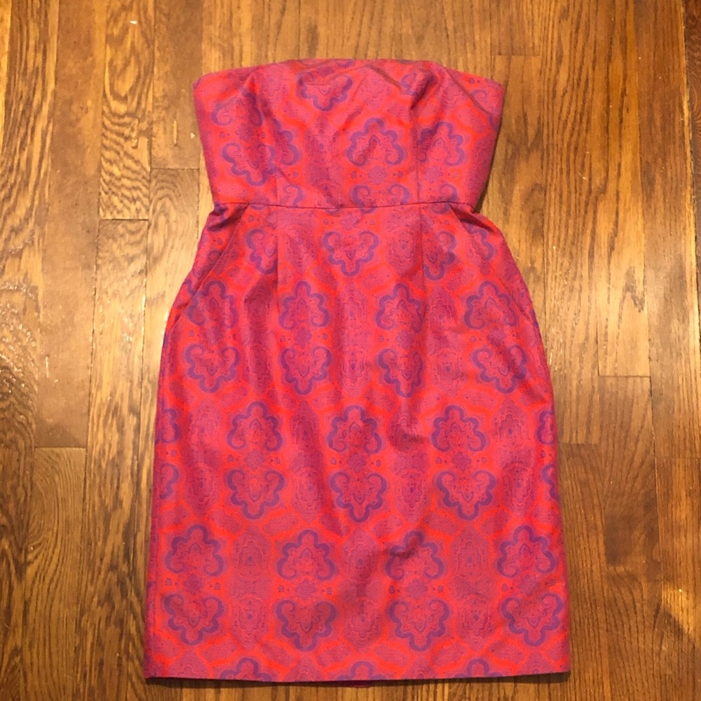 Vintage straight neck orange JCREW dress